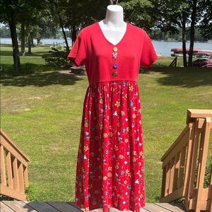 Impressions of California vintage 90’s babydoll midi dress L